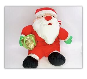 Vintage Santa Clause International Silver Company Plush Toy 24" Puffy Multicolor